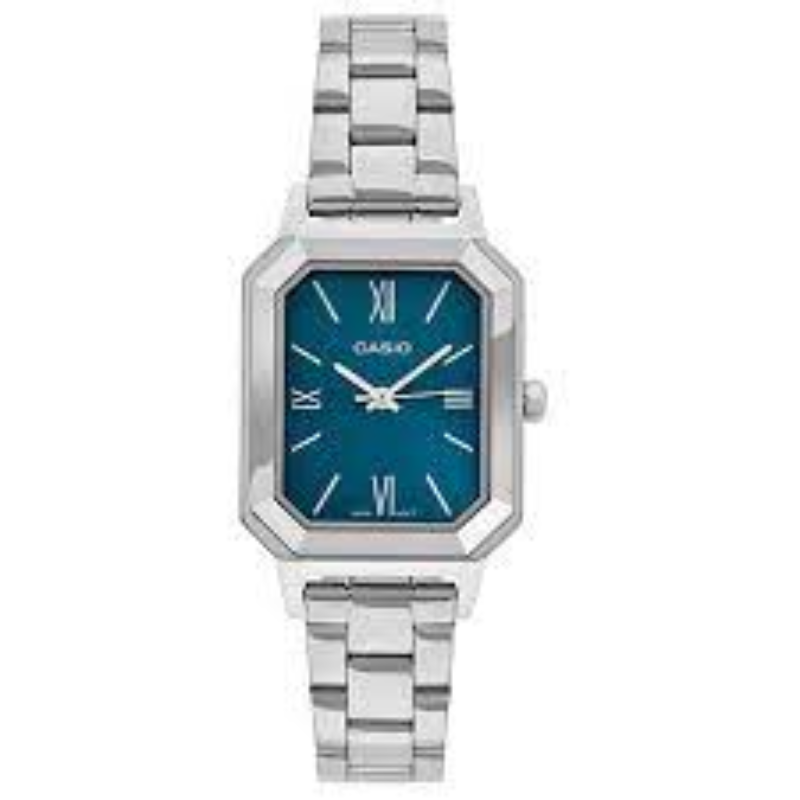 

Casio Analog Watch for Women with Stainless Steel Band, Water Resistant, LTP-E168D-2BDF, Silver-Teal