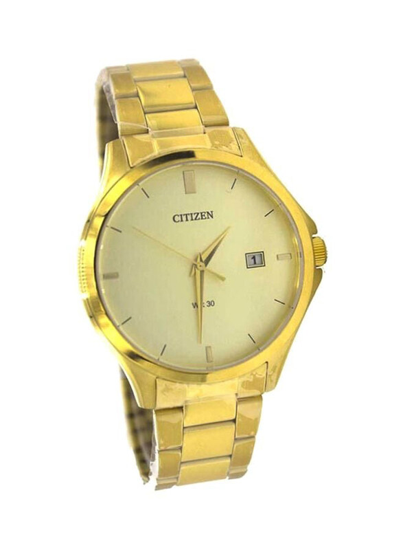 

Citizen Analog Watch for Men with Stainless Steel Band, Water Resistant, DZ0022-52P, Gold-Beige