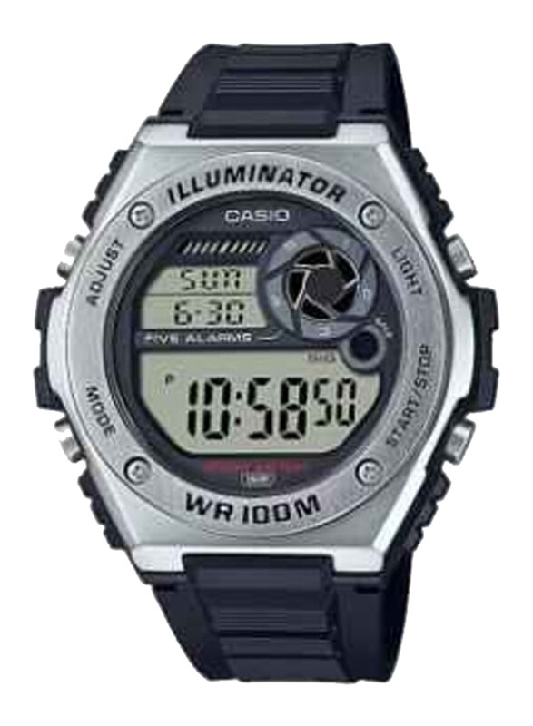 

Casio Digital Watch for Men with Resin Band, Water Resistant, MWD-100H-1AVDF, Black-Grey