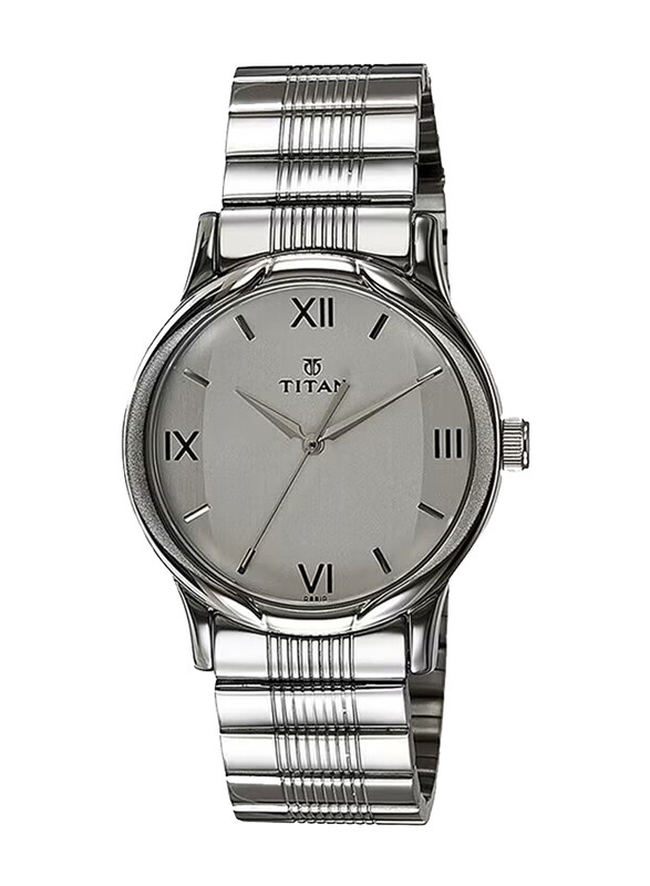 

Titan Analog Watch for Men with Stainless Steel Band, NE1580SM01, Silver-Grey