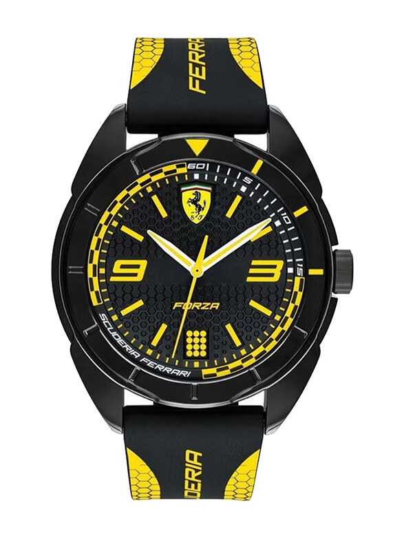 

Scuderia Ferrari Analog Watch for Men with Silicone Band, Water Resistant, Black