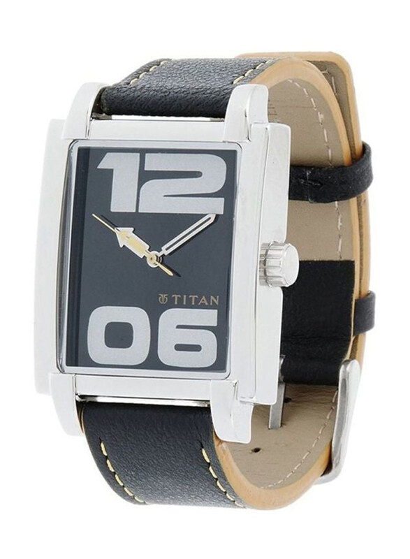 

Titan Analog Wrist Watch for Men with Leather Band, Water Resistant, T1593SL01, Black