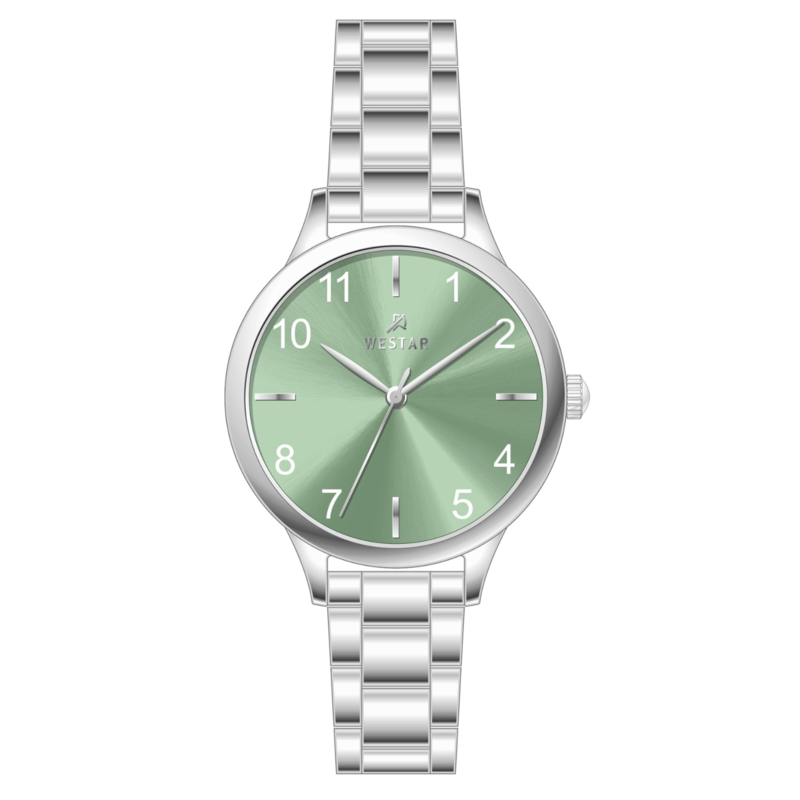 

Westar Analog Watch for Women with Stainless Steel Band, Water Resistant, 00162STN105, Silver-Green