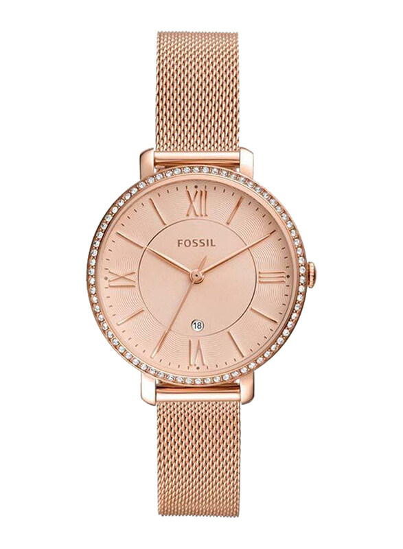 

Fossil Analog Watch for Women With Stainless Steel Band, Water Resistant, ES4628, Rose Gold
