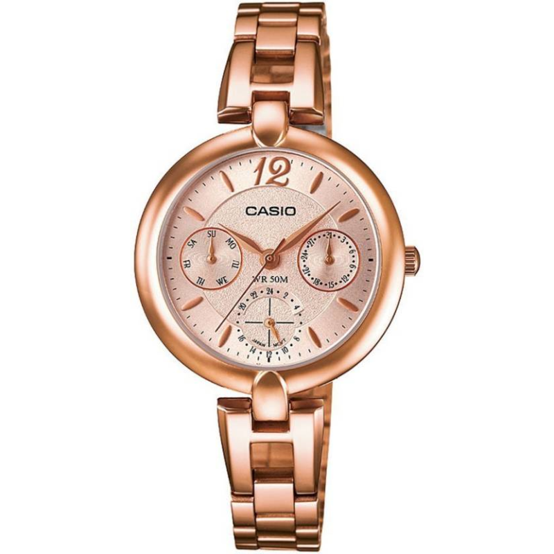 

Casio Enticer Analog Watch for Women with Stainless Steel Band, Water Resistant and Chronograph, LTP-E401PG-9AVDF, Rose Gold-Rose Gold