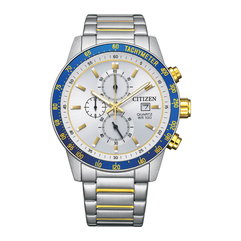 

Citizen Analog Watch for Men with Stainless Steel Band, Water Resistant and Chronograph, AN3686-53A, Silver-Silver