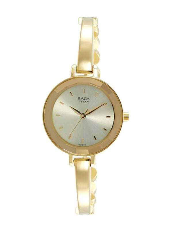 

Titan Raga Analog Wrist Watch for Women with Metal Band, 2575YM01, Gold-Beige