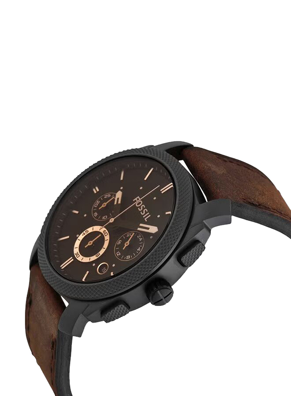 Fossil Analog Watch for Men with Leather Band, Water Resistant, FS4656, Brown