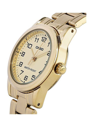 Casio Analog Watch for Women with Stainless Steel Band, Water Resistant, LTP-V001G-9B, Gold