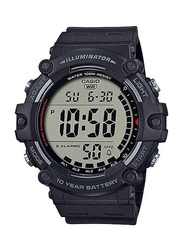 Casio Digital Watch for Men with Rubber Band, Water Resistant, Ae-1500Wh-1Avdf, Black-Grey