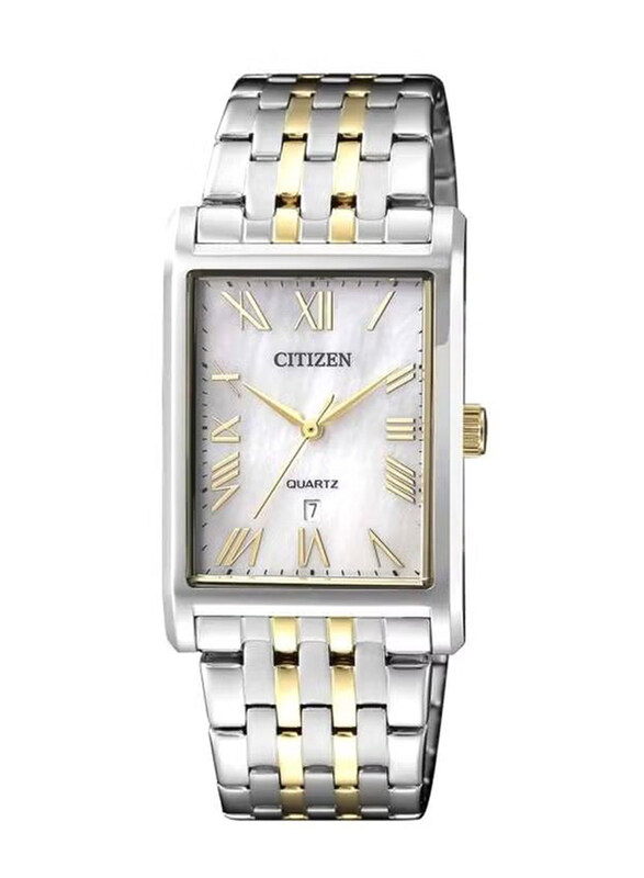 

Citizen Analog Watch for Men with Stainless Steel Band, Water Resistant, BH300459D, Silver/Gold-White