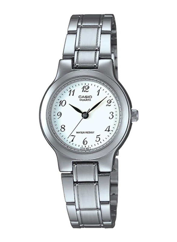 

Casio Enticer Series Analog Watch for Women with Stainless Steel Band, Water Resistant, LTP-1131A-7BRDF, Silver-White
