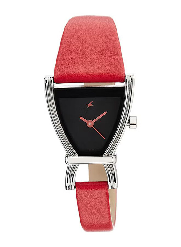 

Fastrack Analog Watch for Women with Leather Band, Water Resistant, 6095SL03, Red-Black