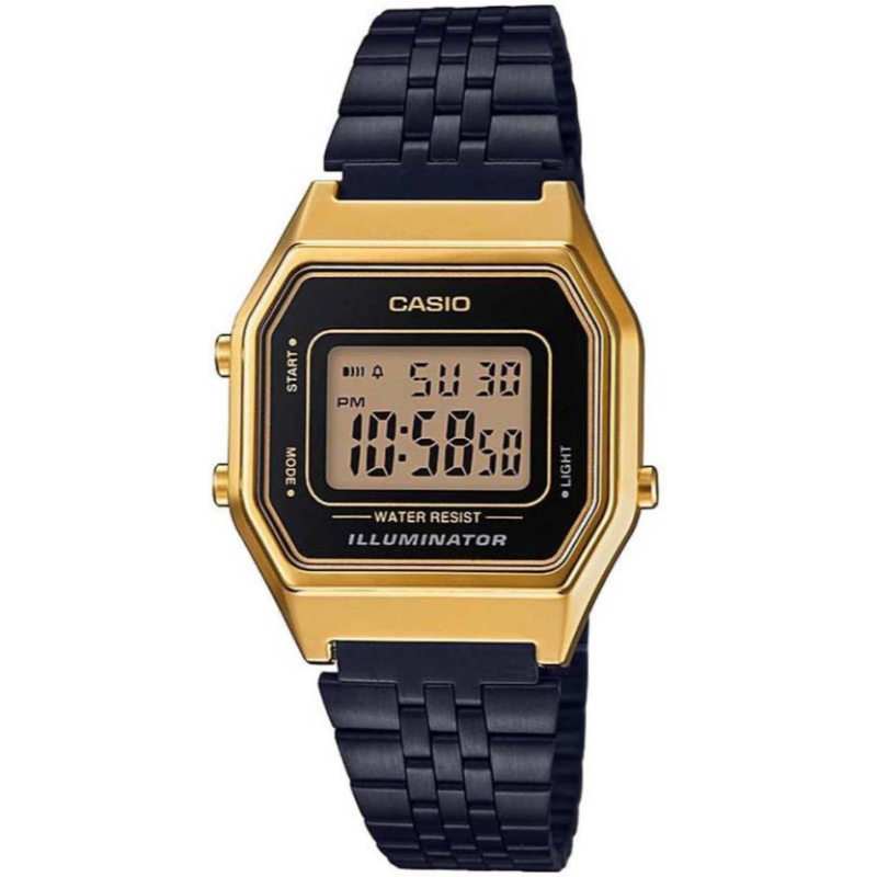 

Casio Vintage Series Digital Unisex Watch with Stainless Steel Band, Water Resistant, LA680WEGB-1ADF, Black-Grey