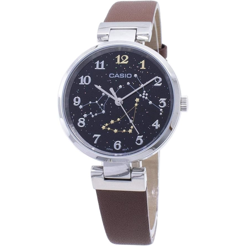 

Casio Analog Watch for Women with Leather Band, Water Resistant, LTP-E12L-5A2DR, Pink-Black