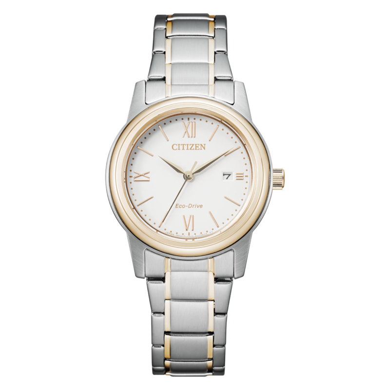 

Citizen Analog Watch for Women with Stainless Steel Band, Water Resistant, FE1226-82A, Silver/gold-White