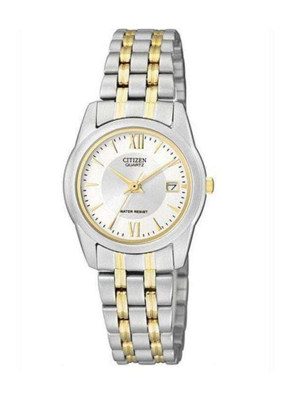 

Citizen Luxury Analog Watch for Women with Stainless Steel Band, Water Resistant, EU2614-57P, White-Silver/Gold