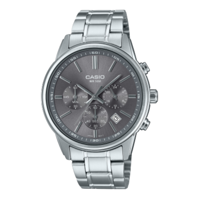 

Casio Analog Watch for Men with Stainless Steel Band, Water Resistant, MTP-E515D-8AVDF, Silver-Grey