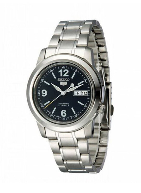 

Seiko Analog Watch for Men with Stainless Steel Band, SNKE61J1, Silver-Black