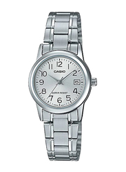 Casio Analog Watch for Women with Stainless Steel Band, Water Resistant, LTP-V002D-7B, Silver