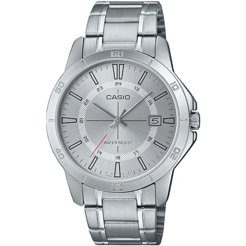 

Casio Enticer Series Analog Watch for Men with Stainless Steel Band, Water Resistant, MTP-V004D-7CUDF, Silver-Silver