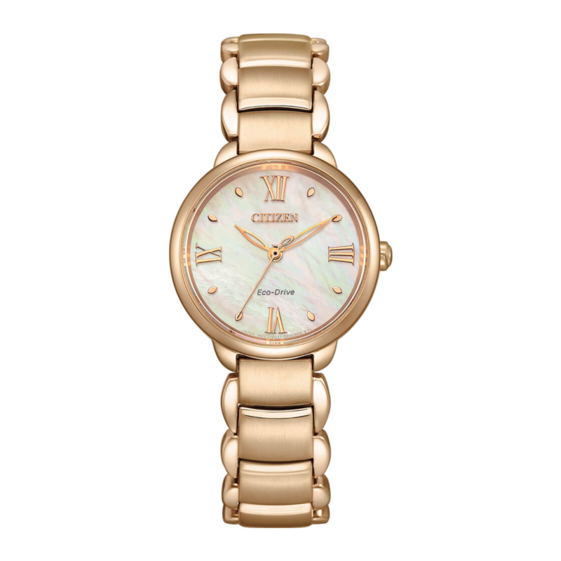

Citizen Analog Watch for Women with Stainless Steel Band, Water Resistant, EM0G2G-81Y, Gold-Multicolour