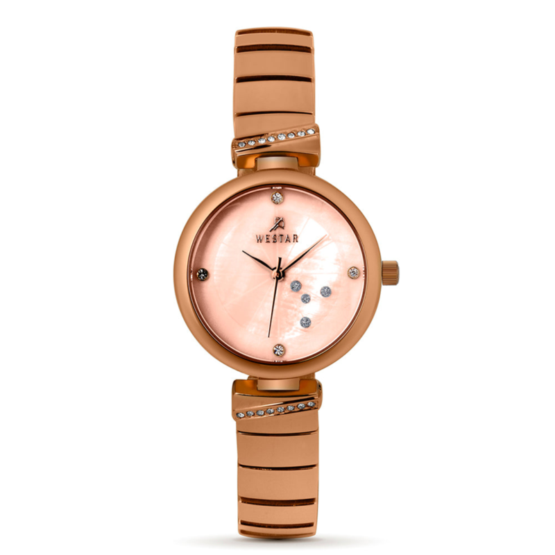 

Westar Analog Watch for Women with Stainless Steel Band, Water Resistant, 00147PPN619, Rose Gold-Rose Gold