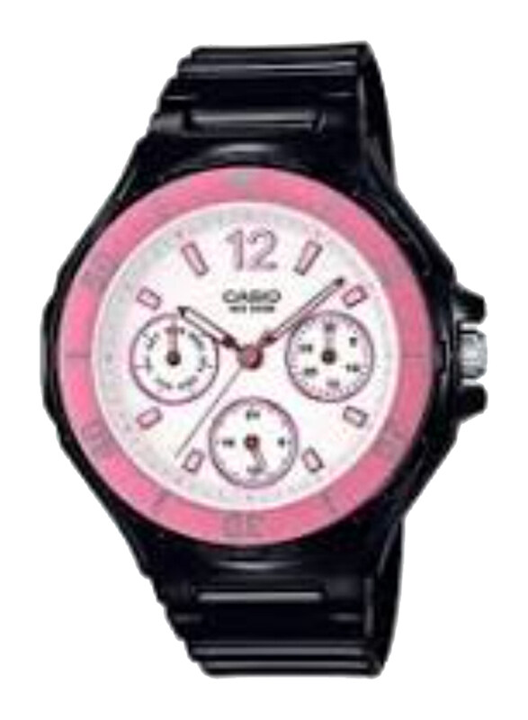 

Casio Youth Series Analog Watch for Women with Resin Band, Water Resistant, LRW-250H-1A3VDF, Black-White