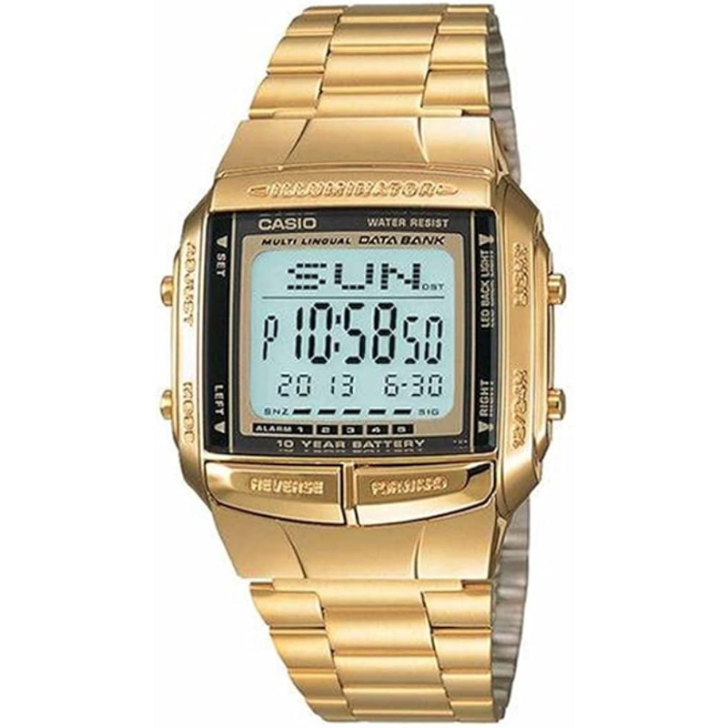 

Casio Vintage Series Digital Watch for Men with Stainless Steel Band, Water Resistant, DB-360G-9ASDF, Gold-Grey