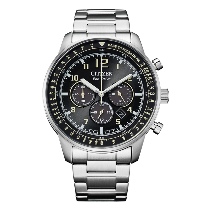 

Citizen Analog Watch for Men with Stainless Steel Band, Water Resistant and Chronograph, CA07G0-83E, Silver-Black