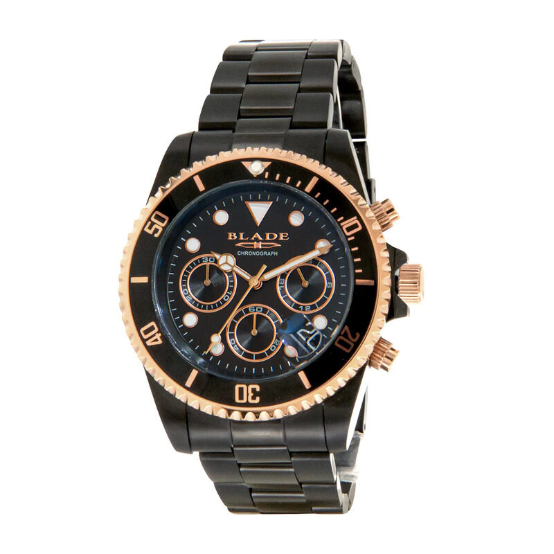 

Blade Icon Analog Watch for Men with Stainless Steel Band, Water Resistant and Chronograph, 3598G2NNN, Black-Black