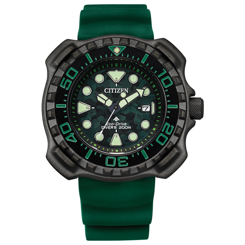 

Citizen Promaster Analog Watch for Men with Synthetic Band, Water Resistant, BN0228-06W, Green-Green