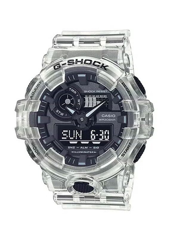 

G-Shock Analog + Digital Quartz Unisex Watch with Resin Band, Water Resistant, GA-700SKE-7ADR, White-Black