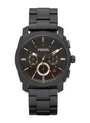 Fossil Machine Analog Watch for Men with Stainless Steel Band, Water Resistant and Chronograph, FS4682, Black