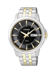 Citizen Analog Watch for Men with Stainless Steel Band, Water Resistant, BF2018-52E, Silver/Gold-Black