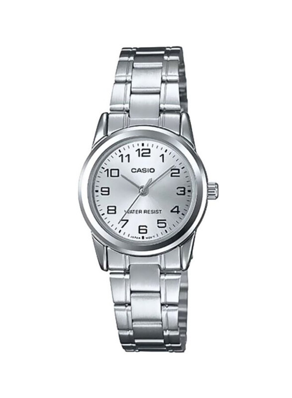 

Casio Dress Timepiece Analog Watch for Women with Stainless Steel Band, Water Resistant, LTP-V001D-7B, Silver