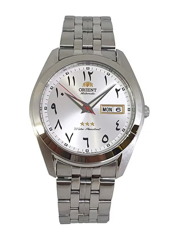 

Orient Automatic Arabic Dial Analog Watch for Men with Stainless Steel Band, SAB0D005S8, Silver-White