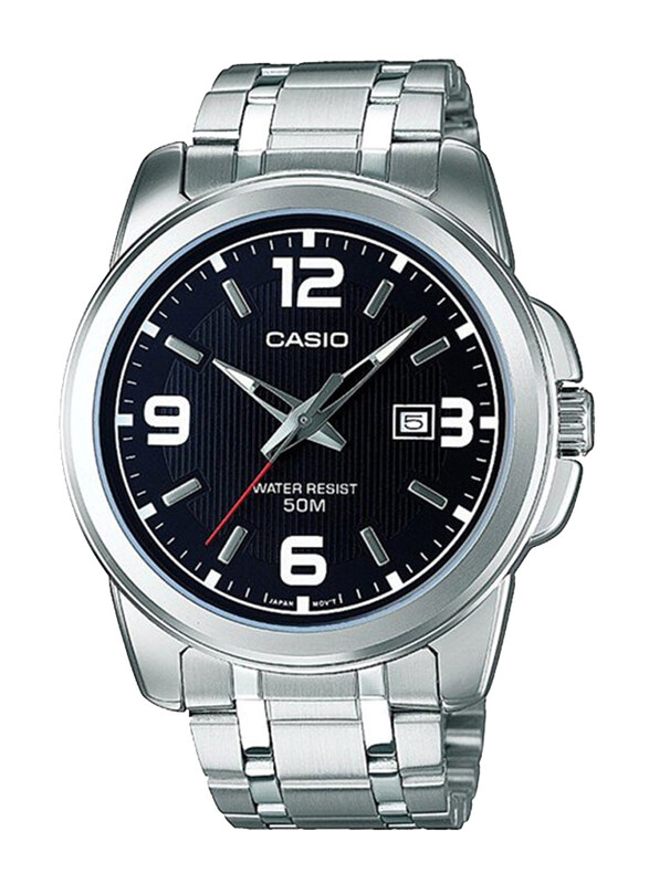 

Casio Enticer Analog Watch for Men with Stainless Steel Band, Water Resistant, MTP-1314D-1AVDF, Silver-Black