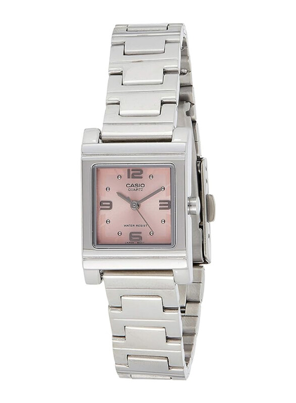 

Casio Vintage Series Analog Watch for Women with Stainless Steel Band, Water Resistant, LTP-1237D-4ADF, Silver-Pink