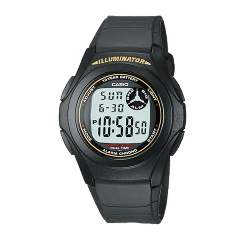 

Casio Standard Series Digital Watch for Men with Resin Band, Water Resistant, F-200W-1ASDF, Black-Grey