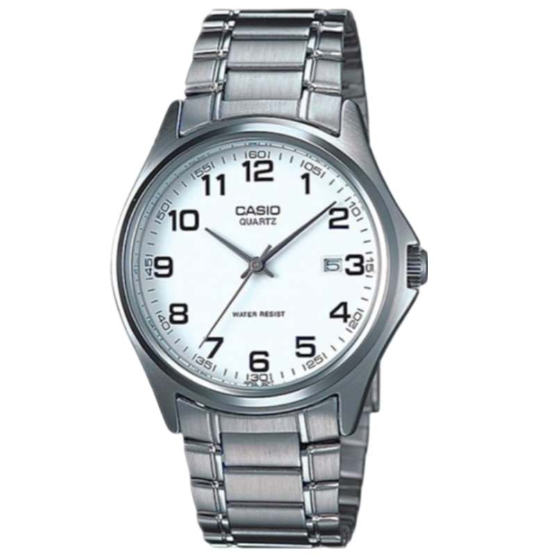 

Casio Enticer Analog Watch for Men with Stainless Steel Band, Water Resistant, MTP-1183A-7BDF, Silver-White