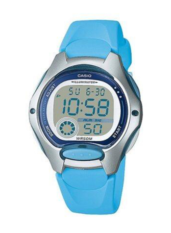 

Casio Standard Digital Watch for Women with Resin Band, Water Resistant, LW-200-2BVDF, Light Blue-Transparent