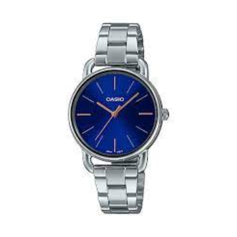 

Casio Enticer Analog Watch for Women with Stainless Steel Band, Water Resistant, LTP-E412D-2ADF, Silver-Blue