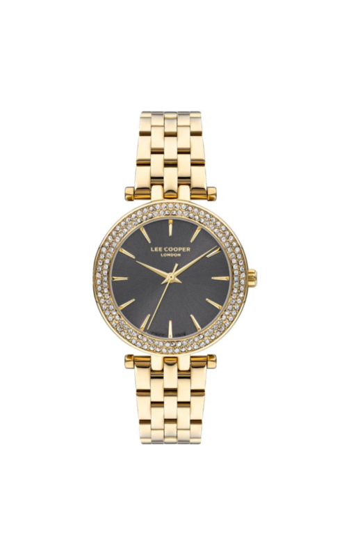 

Lee Cooper Analog Watch for Women with Stainless Steel Band, Water Resistant, LC07864.160, Gold-Black