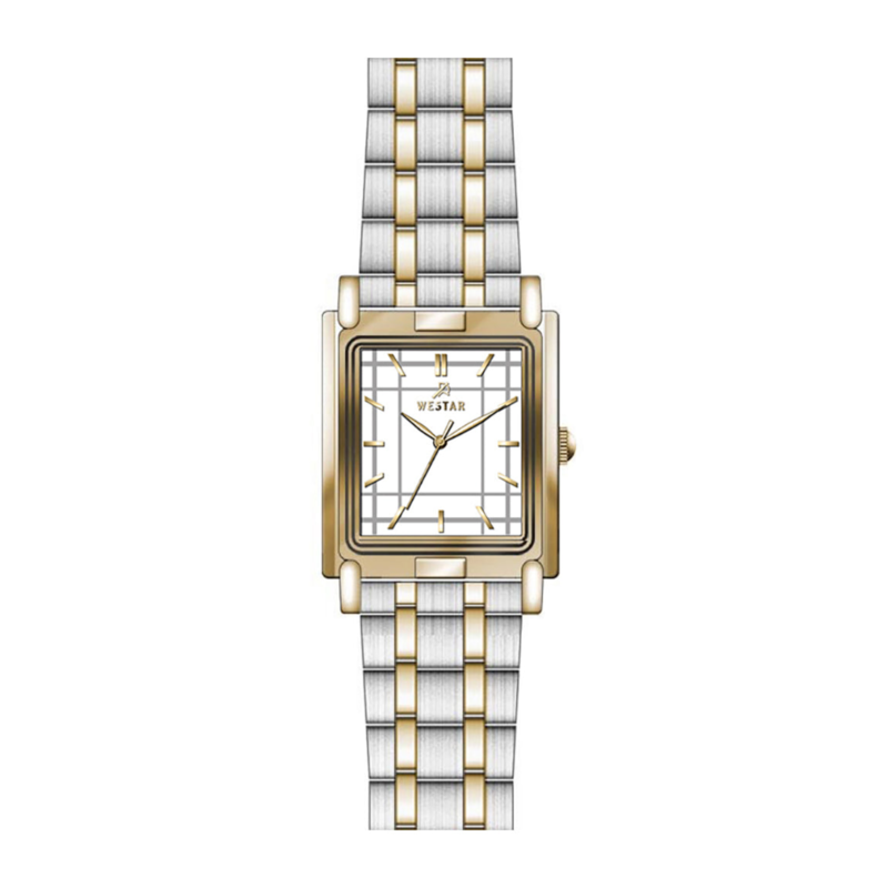 

Westar Analog Watch for Women with Stainless Steel Band, Water Resistant, EX6591CBN101, Silver/gold-White