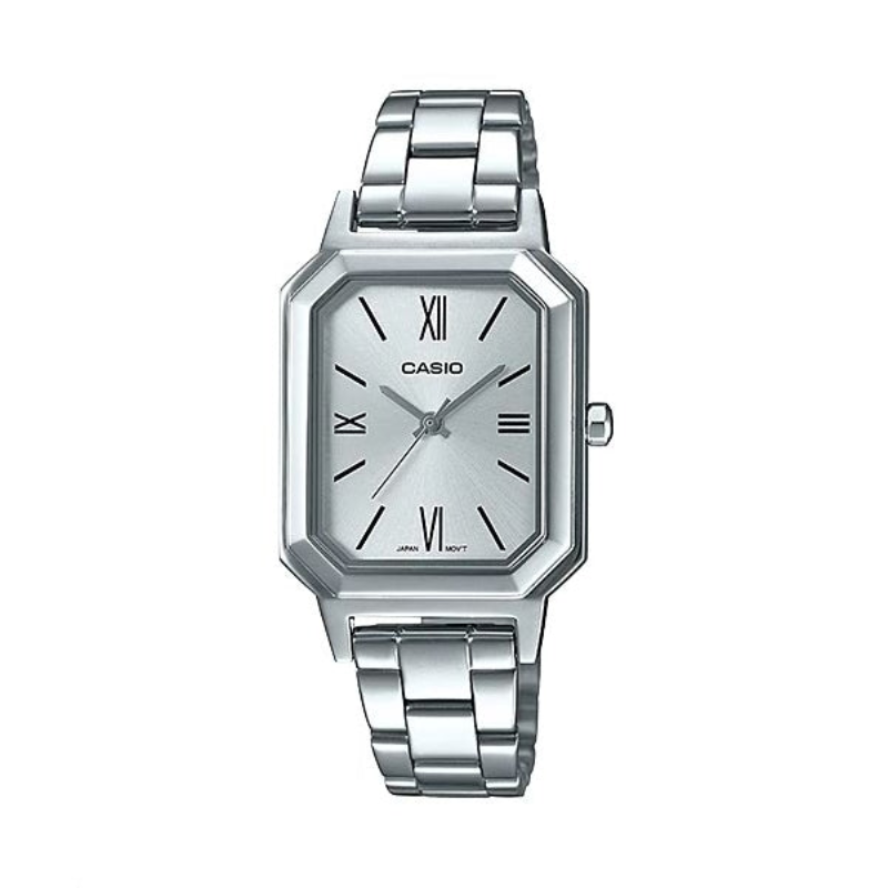 

Casio Analog Watch for Women with Stainless Steel Band, Water Resistant, LTP-E168D-7BDF, Silver-Silver