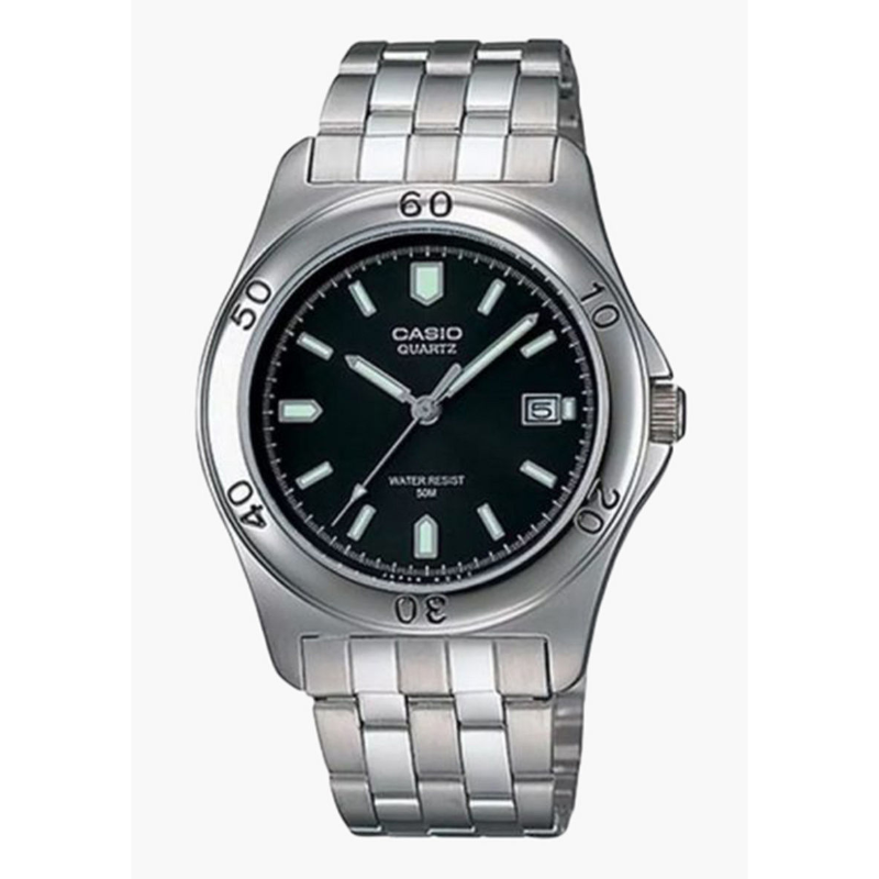 

Casio Enticer Analog Watch for Men with Stainless Steel Band, Water Resistant, MTP-1213A-1AVDF, Silver-Black