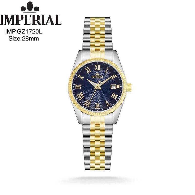 

Imperial IMP-GZ1720L2TGLD,ladies pair watch,2tone,BlUE dial, date