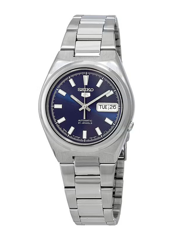 Seiko Analog Watch for Men with Stainless Steel Band, Water Resistant, SNKC51J1, Silver-Blue