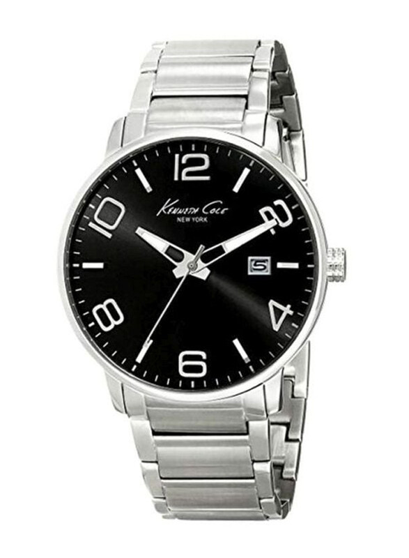 

Kenneth Cole New York Analog Watch for Men with Stainless Steel Band, KC9303, Silver-Black